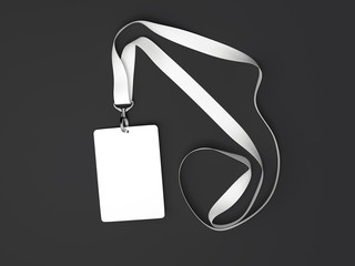 Blank white badge with tape. 3d rendering