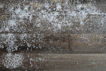 Old wood texture with snow