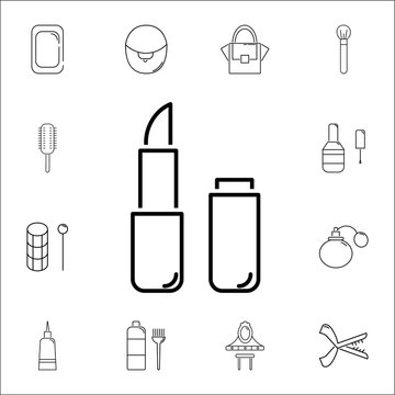 Lipstick icon. Set of woman acc icons. Web Icons Premium quality graphic design. Signs, outline symbols collection, simple icons for websites, web design, mobile app