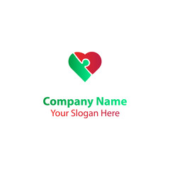 Love puzzle logo design