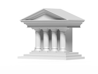 Fototapeta premium White classic building with columns. 3d rendering