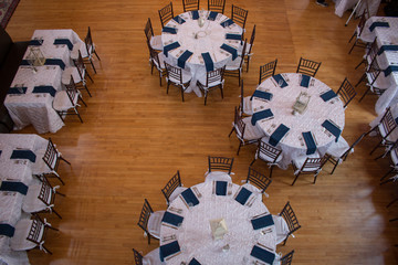 Arial view tables for wedding