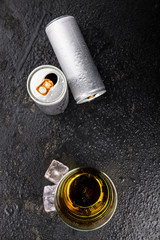 Portion of Energy Drinks