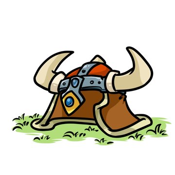 Viking Helmet medieval cartoon illustration isolated image