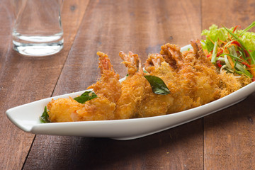 fried asian style butter prawn