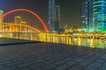 Obraz premium square of Tianjin financial district in China.