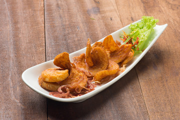 deep fried potato wedges