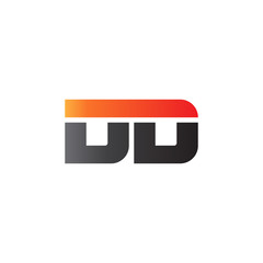 Fototapeta premium Initial letter DD, straight linked line bold logo, gradient fire red black colors