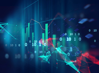 technical financial graph on technology abstract background