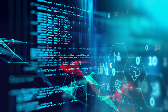 Programming code abstract technology background of software developer and  Computer script