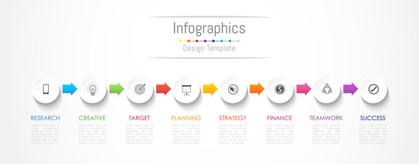 Infographic design elements for your business data with 8 options, parts, steps, timelines or processes. Vector Illustration.