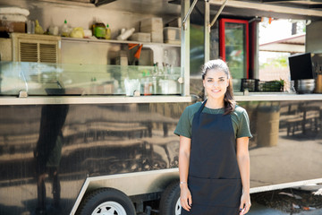 Beautiful food truck owner