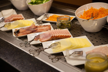 A cold buffet at breakfast in international hotel - 179792461