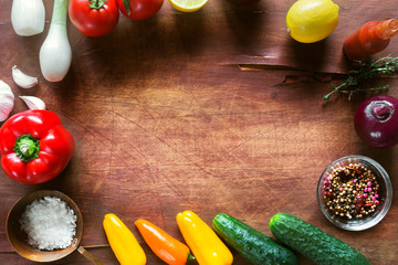 Organic food background. Vegetables on the table
