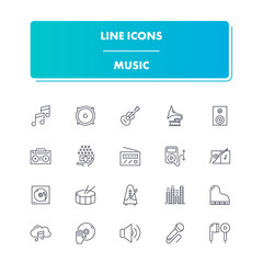 Line icons set. Music
