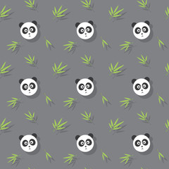 Panda And Bamboo Seamless Pattern Background