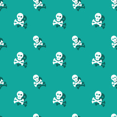 Obraz premium Skull And Bones Halloween Party Seamless Decorative Pattern