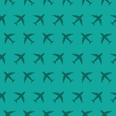 Airplane Commercial Aviation Symbol Seamless Silhouette Pattern
