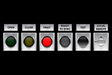 Button switchgear and operation symbol of controller panel, Vector, Illustration.