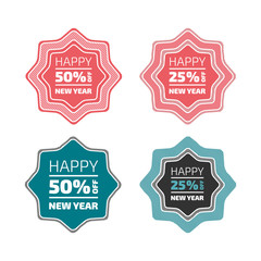 Happy New year sale labels