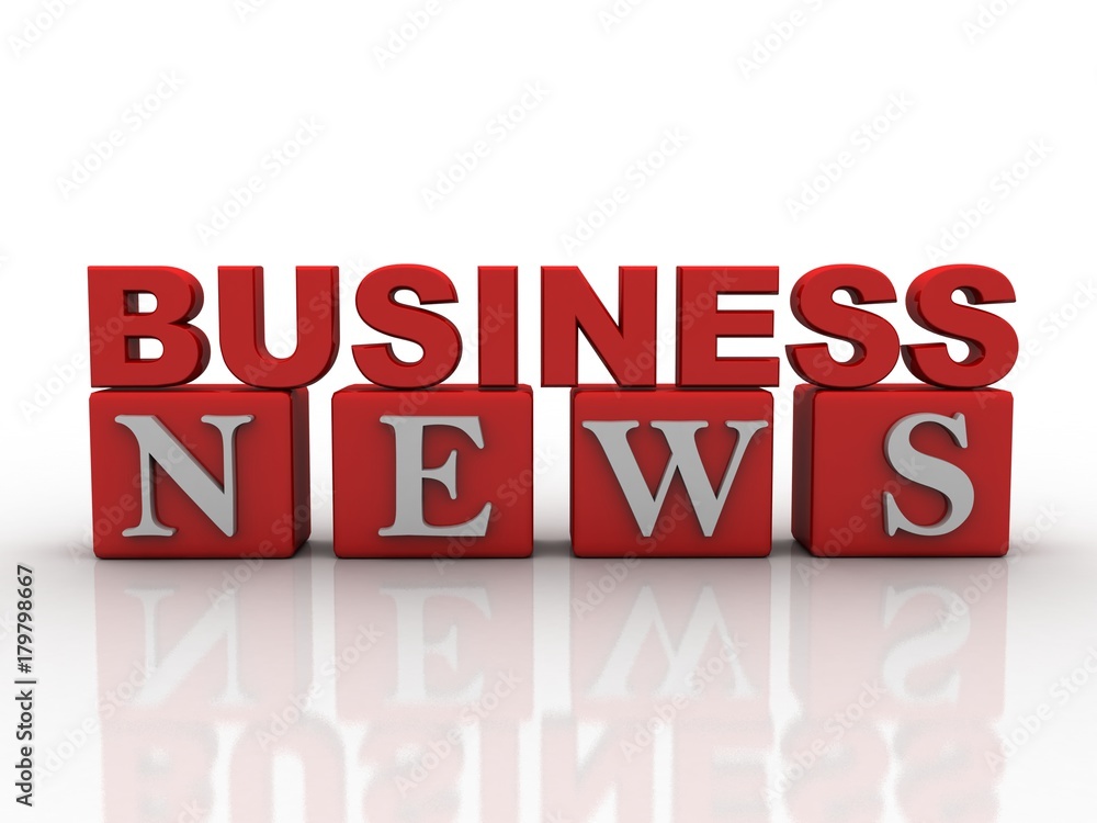 Poster 3d rendering business news in cube