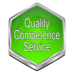 Quality Competence Service Button - 3D illustration