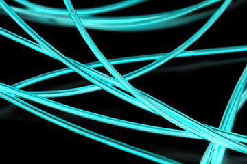 blue cable on a black background. The inversion