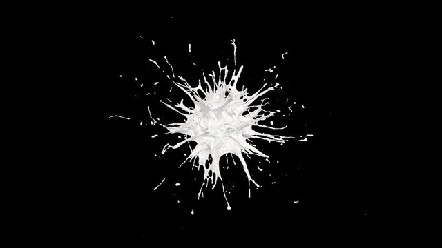 explosion milk ball. slow motion. alpha