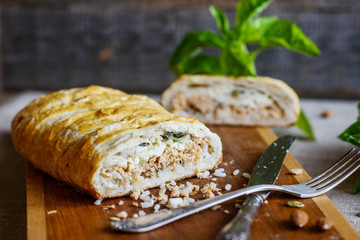 fish pie and vegetables