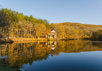 Lake with chalet