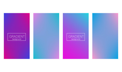 Screen gradient set with modern abstract backgrounds. Colorful fluid cover for poster, banner, flyer and presentation. Trendy soft color. Template with screen gradient set for screens and mobile app