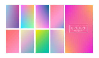 Screen gradient set with modern abstract backgrounds. Colorful fluid covers for calendar, brochure, invitation, cards. Trendy soft color. Template with screen gradient set for screens and mobile app - obrazy, fototapety, plakaty