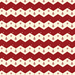 White and red zigzag pattern, seamless Christmas illustration background