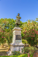 Palermo, Sicily, Italy. Monument, Caetano Bucceri in the park of Villa Bonanno