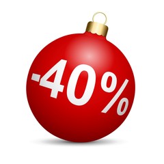 Boule de Noël rouge en solde - 40% 