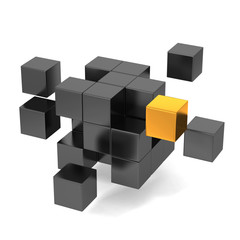 Obraz premium Composition of 3d cubes. Background design for banner, poster, flyer, card, cover, brochure. Logo design.