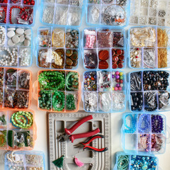 colorful beads and instruments