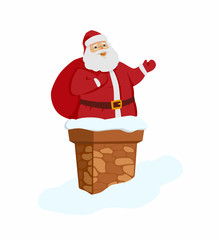 Happy Santa Claus - cartoon character isolated illustration
