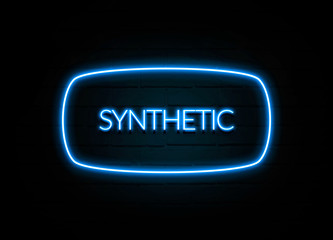 Synthetic  - colorful Neon Sign on brickwall