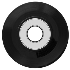 disque 45 tours en noir et blanc
