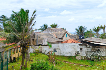 Fototapeta na wymiar Abandoned houses after the tsunami.