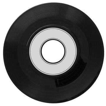 disque 45 tours en noir et blanc