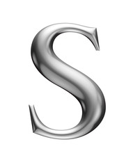 Naklejka premium metallic alphabet, 3d rendering, letter S
