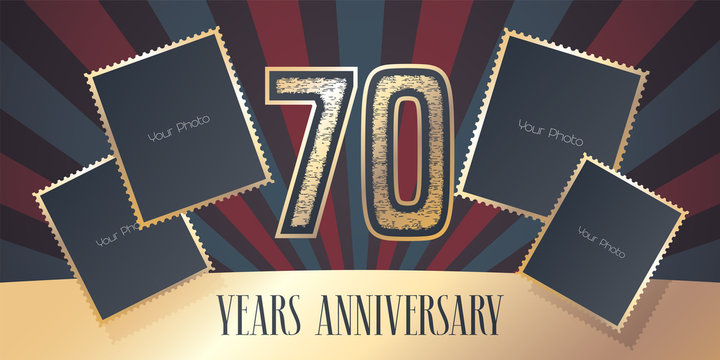70 years anniversary vector icon, logo