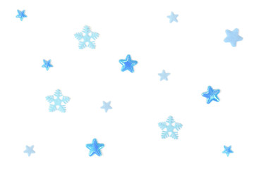 Blue star paper cut on white background - isolated