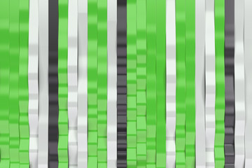 Obraz premium Abstract 3D rendering of black, white and green sine waves