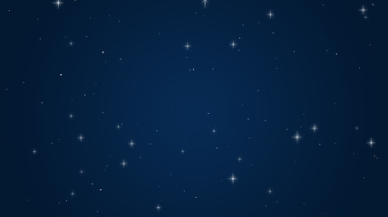 Beautiful gleam shining stars in dark blue sky background