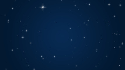 Beautiful gleam shining stars in dark blue sky background