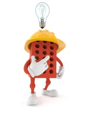Brick character with Light bulb