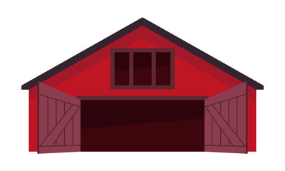 Wooden  barn or farm, flat vector icon. © Darya